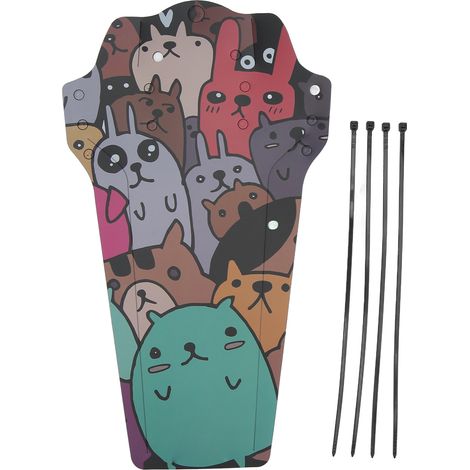MEROCA Garde-boue VTT Coloré Motif Personnages Dessins Animés pour Roues Avant et Arrière avec 4 Attaches Rapides (1/5)