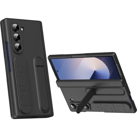 Coque de protection pour Samsung Z Fold 6, support invisible, anti-traces de doigts, protection des charnières, noir (1/5)
