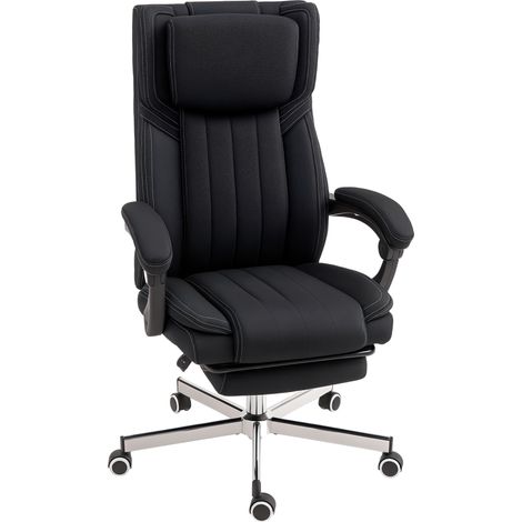 Sedia da ufficio girevole con schienale regolabile, altezza regolabile, 65 x 61 x 105 - 113 cm, nera