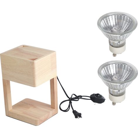 Ortviai Lampe chauffe-cire en bois avec gradation – Chauffe-cire décoratif pour chambre à coucher, lumière chaude 50 W (1/5)