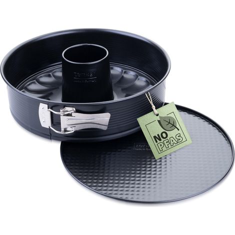 Zenker Teglia con fondo piatto e tubo Perfect Black Ø 24 cm – Stampo di alta qualità con rivestimento antiaderente, resistenza al calore +230 °C Made in Germany (1/2)