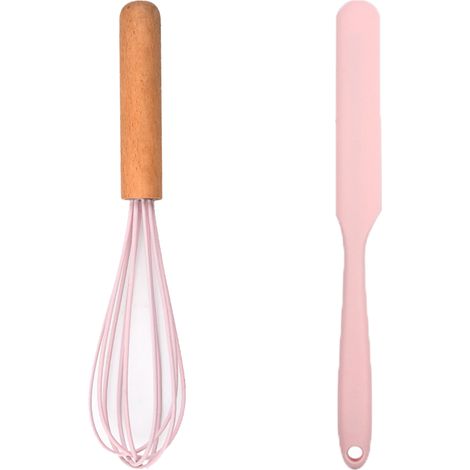Ensemble Ustensiles Cuisine - Silicone Et Bois De Hêtre - Résistant Chaleur Et Rayures - Pour Casseroles Antiadhésives - Lot De 2 Pièces (1/5)