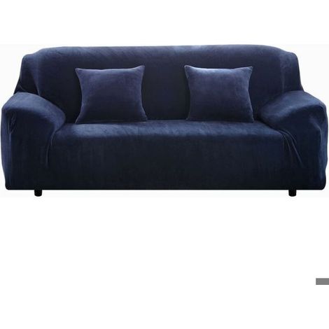 Housse de canapé élastique en velours épais 2 places 145-185cm – Ajustement 360° – Protection contre taches et poils d'animaux (1/5)