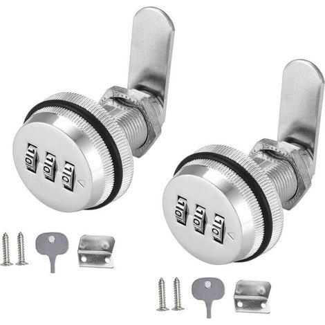 2 Pièces Tiroir de sécurité Boîte aux Lettres, Cam Cabinet Code Lock, Serrure à Came Sans Clé, Serrure de Combinaison, pour la Boîte aux Lettres du Tiroir de l\\'armoire (1/5)