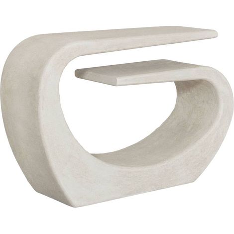 Made In Meubles – Console en bois MDF blanc effet béton – Dimensions 80x120x38cm – Design sculptural contemporain – Élément fort collection Danaé (1/5)