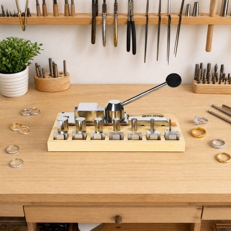 Ring Biegemaschine für Goldschmiede, Manuelle Biegevorrichtung für Weichmetalle 3mm, Goldschmiede Werkzeug mit 7 Formen für Ringe Ohrringe (1/5)