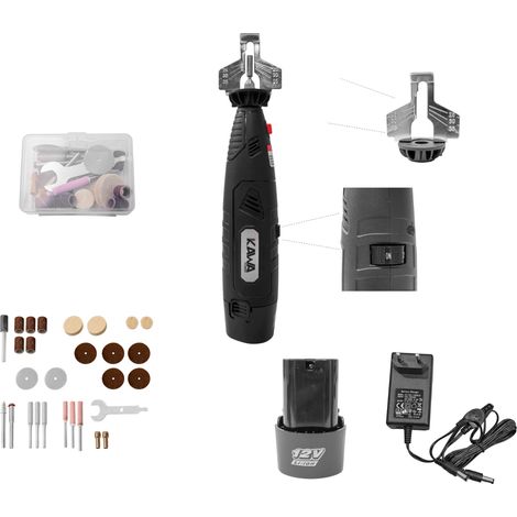 Kawapower affûteur de chaînes/lames à batterie 10.8V 1x2Ah 55W (1/2)