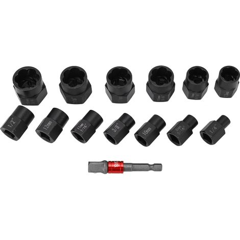 Set mit 14 3/8-Zoll-Schrauben- und Bolzenausdrehern, Rostlöser, Sechskantnuss für beschädigte Muttern (1/5)