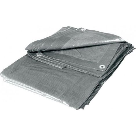 Graues Polyethylen-Tuch 3x4 m mit Ösen