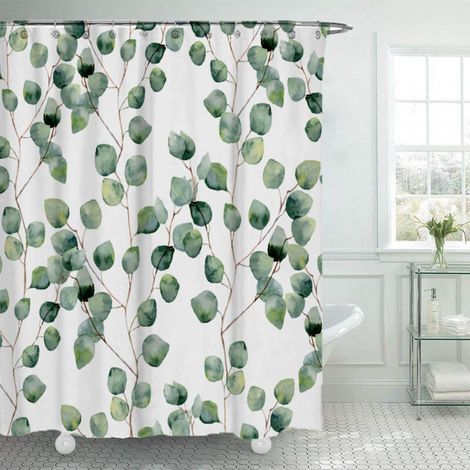 Rideau de douche, rideau de douche anti-moisissure et imperméable, avec 12 anneaux de rideau de douche, rideau de douche en polyester imperméable imprimé, 180cm 200cm (1/3)