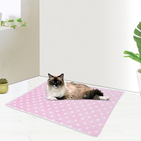 Tapis/couverture doux et chaud pour animaux de compagnie (chien/chat), coussin de couchage d'hiver pour cage (rose 40x60cm) (1/5)