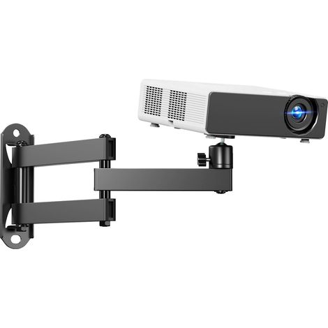 Support Mural pour Projecteur, Réglable Multi-Angle et Rotation 360°, Bras en Métal avec Adaptateurs 1/4", M4, M6 pour Home Cinéma, Salle de Jeux, Bureau (1/5)