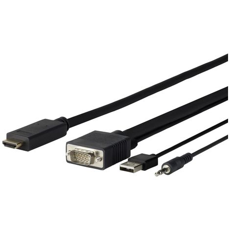 Adaptador Vivolink PROVGAHDMI1 HDMI VGA Audio USB 1m Negro (1/2)