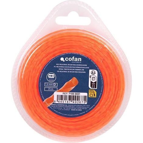 COFAN hilo helicoidal de nylon para desbrozadora 25 m x 1,6 mm (1/5)