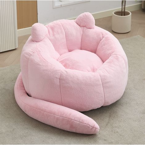 Sillón puff para adulto 200 x 112 x 77 cm sin instalación en terciopelo rosa HAVRYA (1/5)