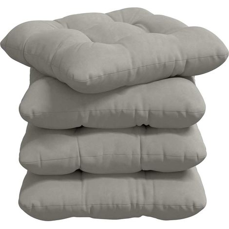 Maison Exclusive - Sitzkissen 4 pcs Hellgrau 45 x 45 cm Mikrofase