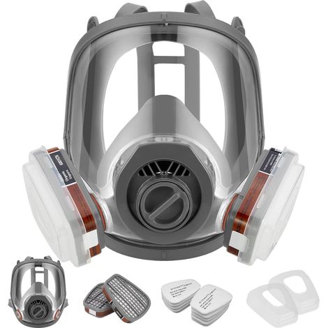 Masque de volume réutilisable avec filtre pour la protection contre les vapeurs et les particules Masque à gaz anti-poussière pour peintures, vernis, travaux de menuiserie, agriculture (1/5)