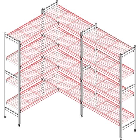 Étagère complete 475x1062 mm (paliers + poutres) RM - Police 475 / 1062 mm - RM Gastro