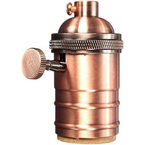 -Massive E27-Lampenfassung, Vintage-Edison-Glühbirnenfassung, industrieller Lampensockel, Pendelleuchte, 2-Wege-Schalter-Crezuo