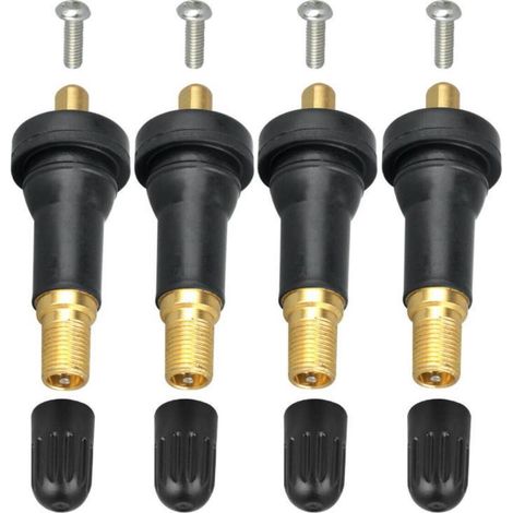 Lot de 4 Tiges de Valve TPMS avec Capteur de Pression Pneu, Système de Surveillance de Pression des Pneus, Anti-Explosion, Outils Auto, Tige de Valve de Roue (1/5)