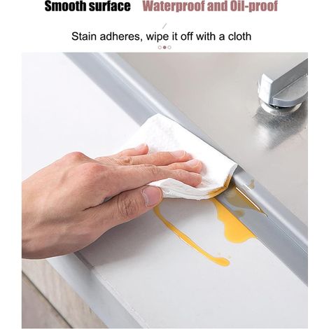 Caulking tape, sealing tape for kitchen sink, toilet, bathroom, 2 rolls (3.2 m x 2.2 cm, grey)