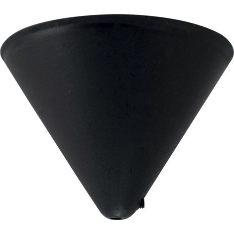 Tibelec – Pavillon cache-fils conique en plastique noir 125mm – Vis de blocage intégrée – Installation plafond pour cacher câbles – Garantie 5 ans