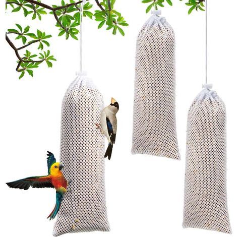 Sockenfutterspender für Finken, distelförmiger Sockenfutterspender, Instant-Samenbeutel, 12 x 28 cm (weiß, 3er-Packung) (1/5)