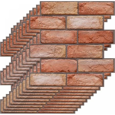 Lot de 10 panneaux muraux 3D imperméables en PVC pour décoration murale intérieure, chambre à coucher, cuisine, salon, bureau, 30 x 30 cm (1/5)