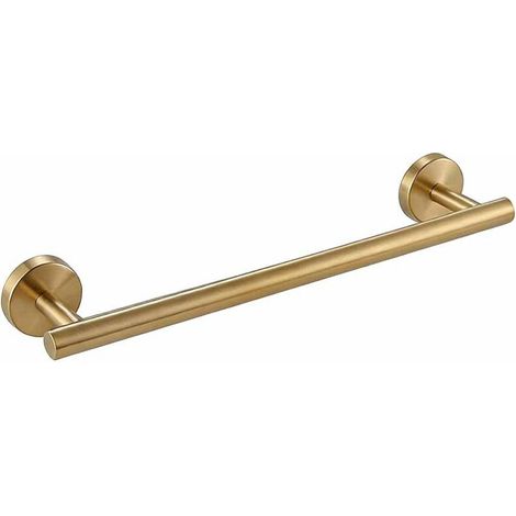 Porte Serviette Barre Porte-Serviettes Murale Simple en Acier Inoxydable, Support for Serviettes de Cuisine, étagère, Cintre, Tige antirouille, matériel Salle Bain(Gold,40cm)
