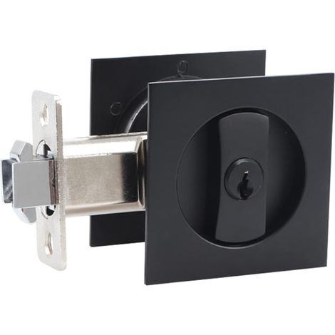 de porte coulissante serrure de porte noire serrure antivol (1/5)
