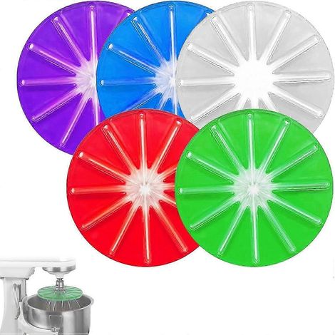 Accessoire racleur de crème pour mixeur, lot de 5 racleurs ronds pour robot pâtissier, mélangez sans éclaboussures, accessoire compatible avec les fouets à 6 fils, pour robot pâtissier à tête inclinab (1/5)