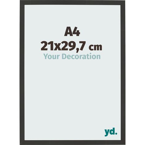 yd. - Cadre photo A4 21x29.7 - Noir Grain de Bois - MDF - Bologna (1/5)