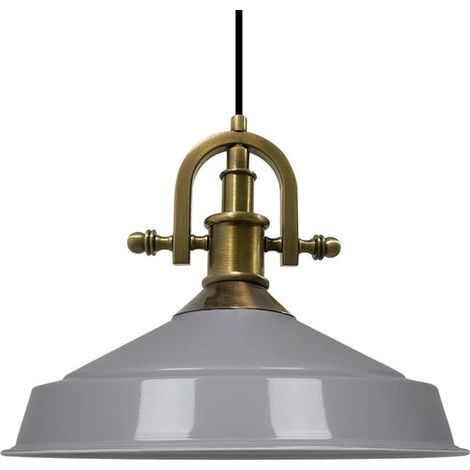 Handbemalte Industrielle Hängeleuchte aus Grau Metall – Vintage-Kronleuchter E27 Ø41 cm für Wohnzimmer, Schlafzimmer Oder Esszimmer