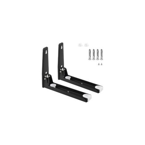 Wall Mount for Microwave, 201 Stainless Steel, Foldable and Telescopic, Maximum Load 40 kg, Black