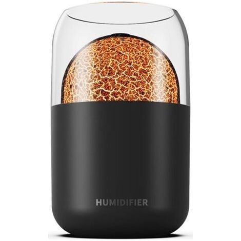 Portable Air Humidifier 300ml Small Cool Volcano USB LED Night Light Desktop Humidifier 2 Modes Color Changing Mood Light Humidifier Black (1/5)