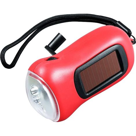 Solarbetriebene LED-Taschenlampe, Kurbeltaschenlampe, wiederaufladbare Campingtaschenlampe, Notfalltaschenlampe für Zuhause und Outdoor-Aktivitäten (1/5)