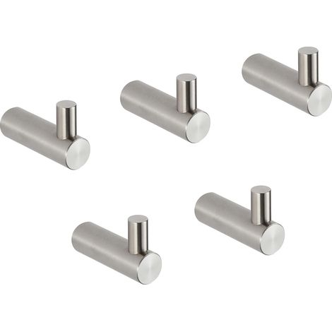 Lot de 5 crochets muraux en acier inoxydable 304 pour salle bain et cuisine Brossé Crochet 2,3" 5 Pieces'2,3" 5 Pieces Crochet Brossé (1/5)