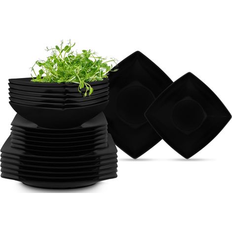 KONSIMO Tafelservice EPIRI (18tlg.) Schwarz Keramik Asian 25x21x17cm (1/4)