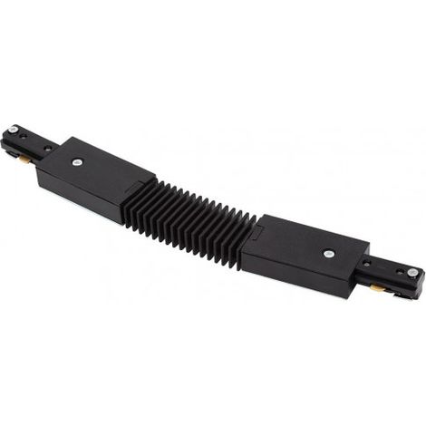 Litecraft Flexible Single Live Connector For Track Light Circuit Mains - Black (1/2)