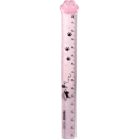 Règles en plastique avec griffe de chat, droites 15 cm, règle mesure (1/5)