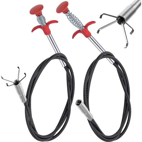 2-teiliges flexibles Teleskop-Abflussreinigungsset (200 cm/90 cm) für Waschbecken, Duschen und Abflüsse (1/5)