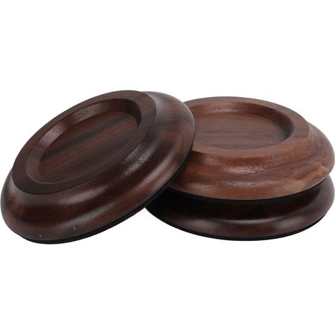 3 Plots de Piano Non Glissants pour Piano Droit & Grande Queue, Protège-sols en Noyer Foncé, Tapis de Roulettes pour Parquet, Lot de 3 (1/5)