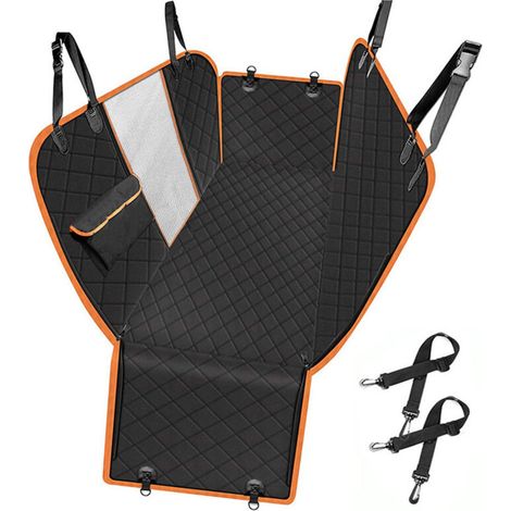 Protezione per seggiolino auto per cani, coprisedile estensibile per seggiolino auto per cani, resistente ai graffi e impermeabile, base rigida, nero