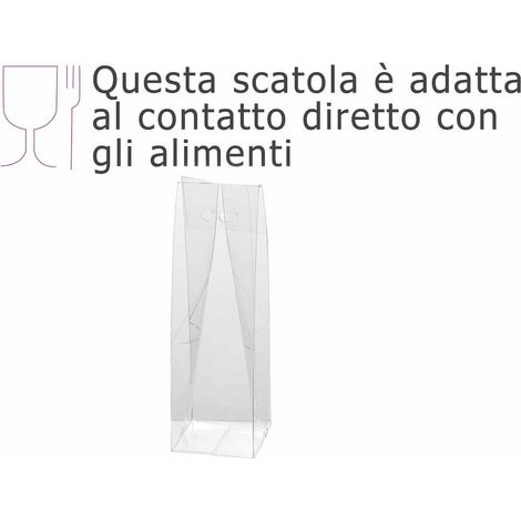 Scatole trasparenti in PET - uso alimentare rettangolari alte, set da 20 pezzi, cm 7 x 7 x 22,7 H