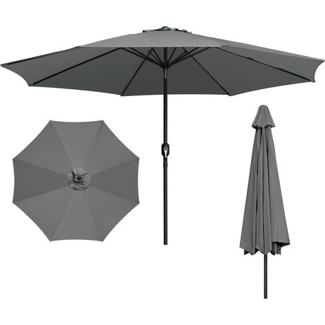 Wolketon Gartensonnenschirm 3,5 m modular – Zusammensetzbarer Sonnenschirm, wetterfest, grau