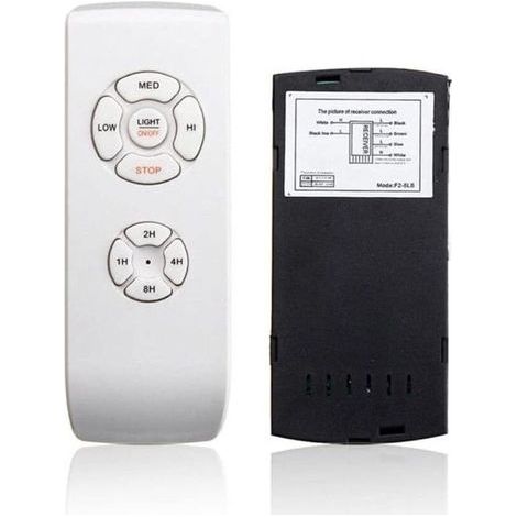 110V/220V Deckenventilator mit Fernbedienung – Lampenkompatibel – 30 m Reichweite – Weiß (1/5)