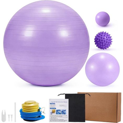 4-teiliges Gymnastikball-Set mit Pilatesball und Massagebällen – Yoga – Core-Training – Fitness (1/5)