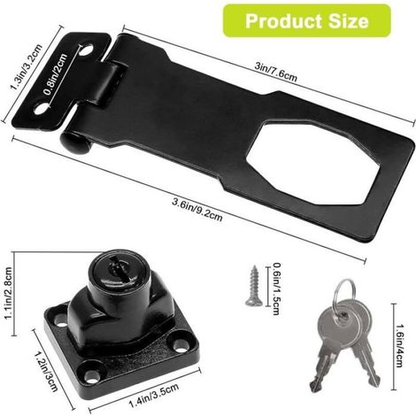 Set di 2 serrature per porte con chiavi, sicurezza migliorata, pomello rotante, 3 pollici - ALTRO (1/4)