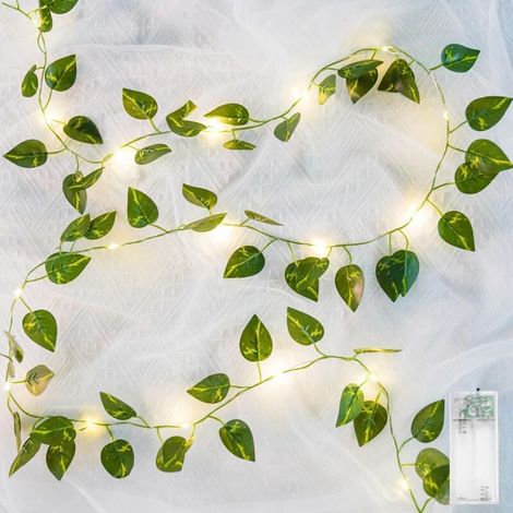 Guirlande lumineuse LED solaire en forme de lierre vert - Idéale pour la chambre, le jardin, les fêtes et la décoration murale - 100 m, 100 LED (1/5)