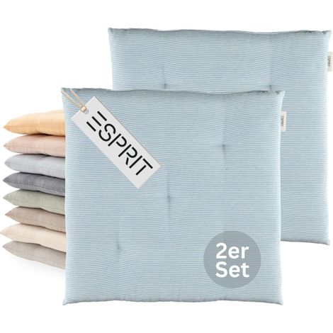 ESPRIT cuscino per seduta NEEDLESTRIPE - Set da 2 40x40 cm, Azzurro